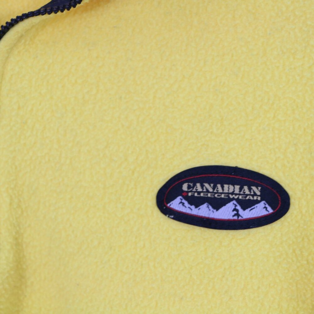 *Vintage 90's Canadian Fleecewear Yellow 3/4 Zip Sweater - Picture 6 of 9